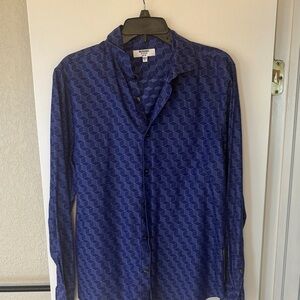 Murano Blue Geometric Pattern Shirt
